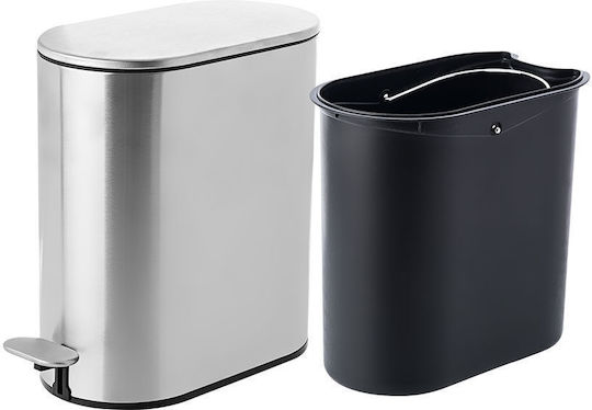 Estia Slim Inox Καλαθάκι Μπάνιου Soft Close 5lt Ματ Ινοξ