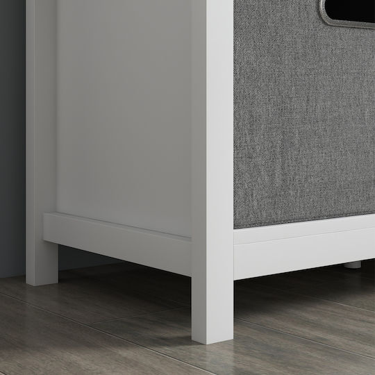 Entry Furniture with Shoe Rack White and Grey 105x35x47cm