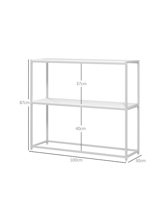 Console Table Wood & Metal White L100xW30xH87cm