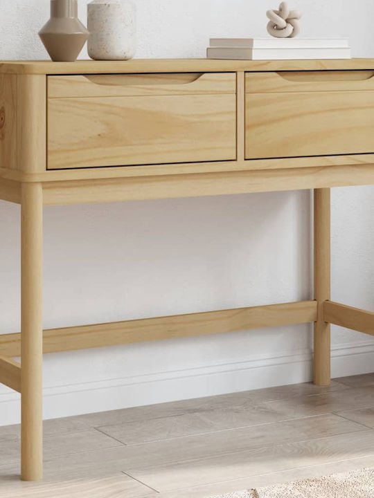 Solid Wood Console Table Coffee L89.5xW36.5xH73cm