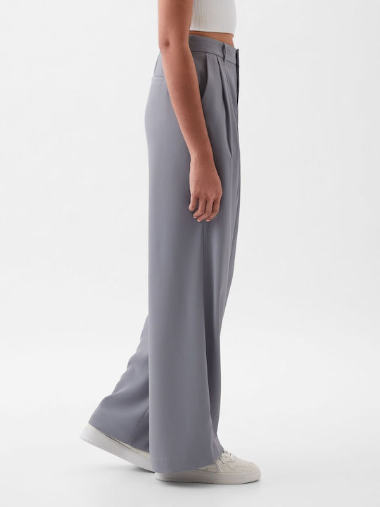 Graue 365 High-Waist Faltenhose Pilot Grey