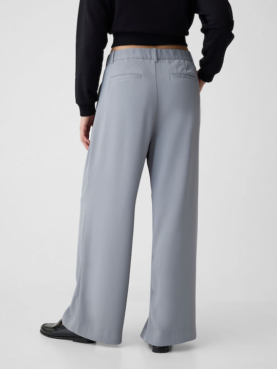 Graue 365 High-Waist Faltenhose Pilot Grey
