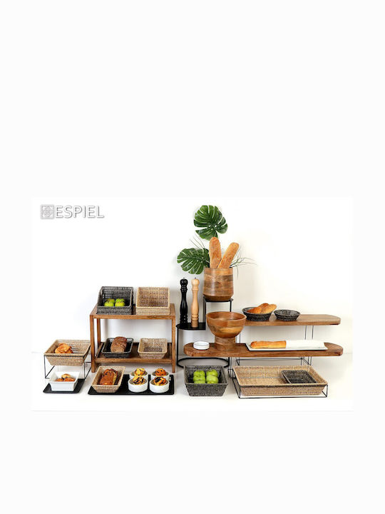 Espiel Dekorativer Korb Korbweide mit Deckel & Griffen Gray 21x14x19cm