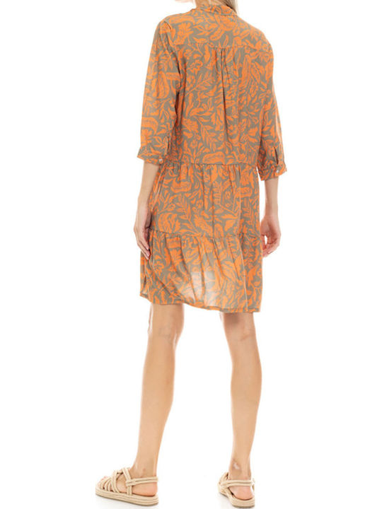 Pink Label Damen Mini Kleid Strand Orange
