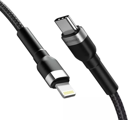 Wozinsky Редовна USB-C към Lightning кабел 30W Черен 1м (WNBCL1)
