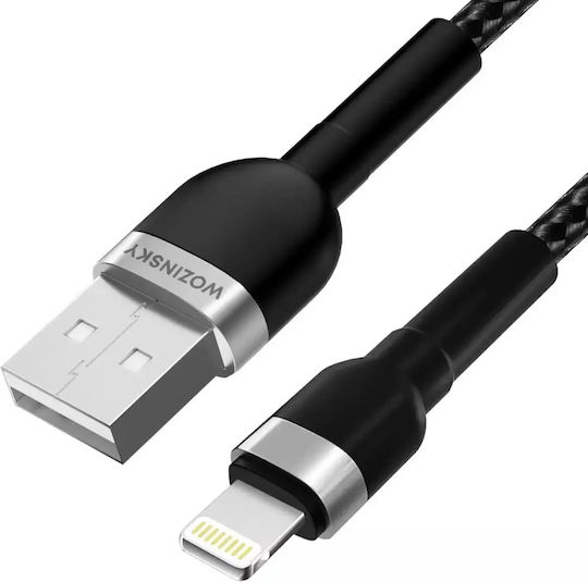 Wozinsky Regular USB-A la Cablu Lightning Negru 1m (WNBAL1)