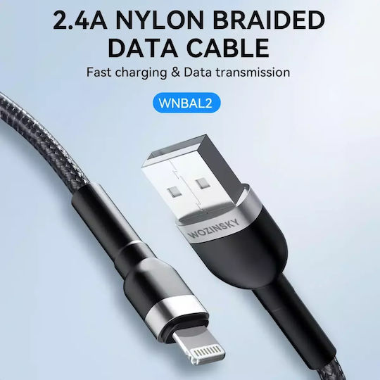 Wozinsky USB-A to Lightning Cable Μαύρο 2m (WNBAL2)