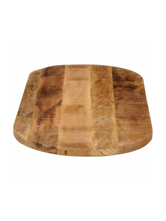 vidaXL Oval Table Surface made of Solid Wood in Brown Color 80x40x2.5cm 370102 1pcs