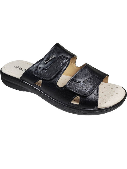 Blondie Leather Women's Flat Sandals Anatomic in Black Color