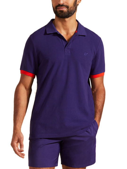 Vilebrequin Bluza Bărbătească cu Mânecă Scurtă Polo Violet