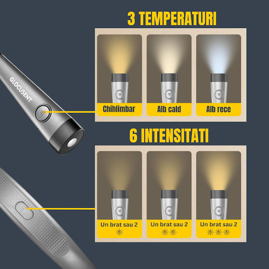 Led Reading Lamp Neck Flexible Lightweight Glocusent Perfect Multifunctional Reading Knitting Repairs Auto Shut-off 3 Color Temperatures 3 Levels Brightness