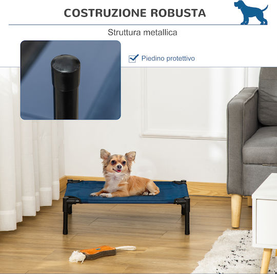 Κρεβάτι Pawhut Raised Dog Αναπνεύσιμο Κάθισμα Ατσάλι Ύφασμα 61x46x18 Cm Καφέ Μαύρο