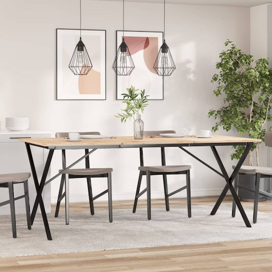 vidaXL Βάση Τραπεζιού Μαντεμένια Μαύρο 160x80x73cm