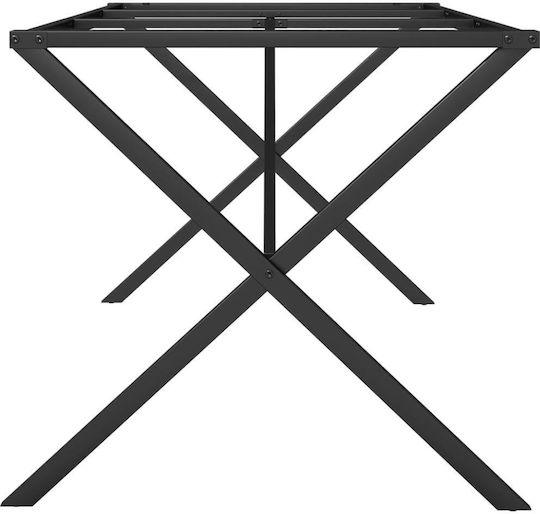vidaXL Βάση Τραπεζιού Μαντεμένια Μαύρο 160x80x73cm