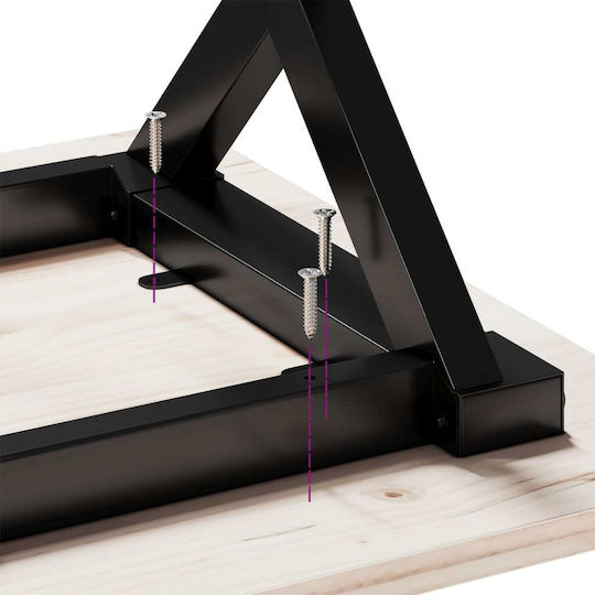 vidaXL Βάση Τραπεζιού Μαντεμένια Μαύρο 160x80x73cm