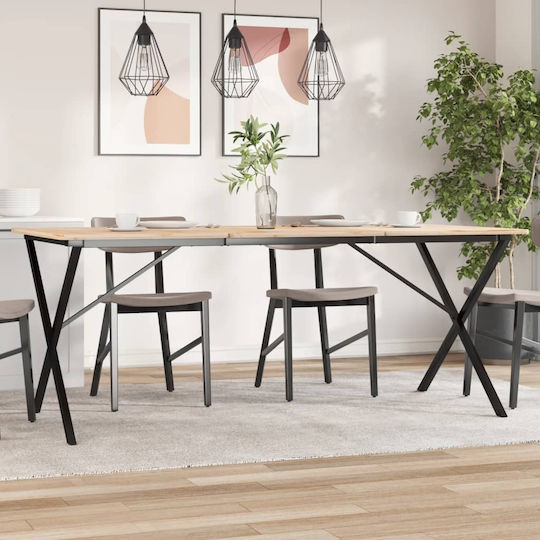 vidaXL Βάση Τραπεζιού Μαντεμένια Μαύρο 160x80x73cm