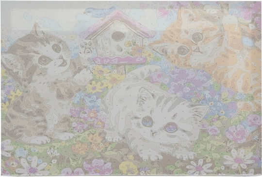 Number Painting Set Children Adults Watercolors Zola Canvas 40×50 Cm Kittens In A Field