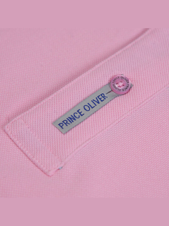 Prince Oliver Men's Short Sleeve Blouse Polo Pink