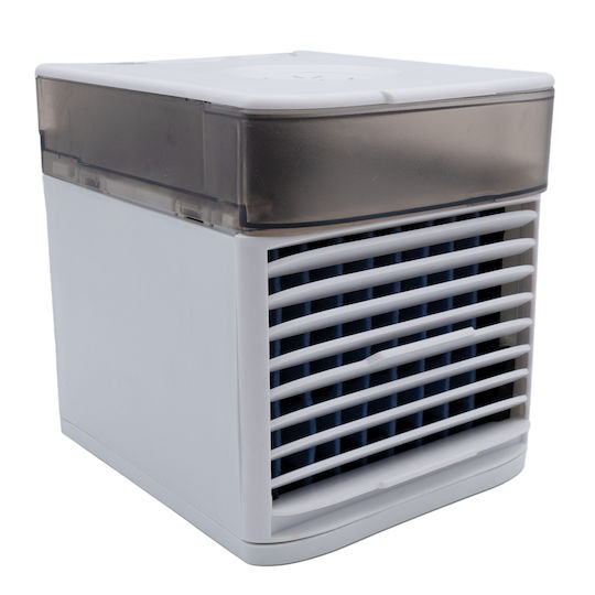 Φορητό Mini Air Cooler Usb Ισχύος 7w 3 1 Ανεμιστήρας Κλιματιστικό Υδρονέφωσης & Υγραντήρας Άσπρο 14.5x16.5x16cm