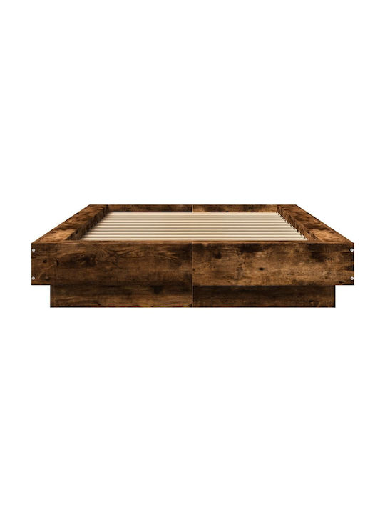 Suport Pat Single Din Lemn Maro Cu Plăci Pentru Saltea 90x200cm