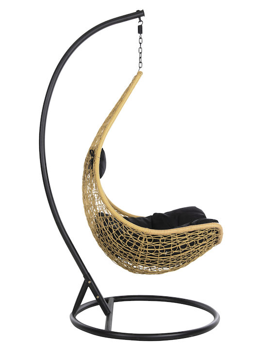 Millie Κρεμαστή Κούνια Φωλιά με Μαξιλάρι Rattan Καφέ Μ95xΠ95xΥ195cm