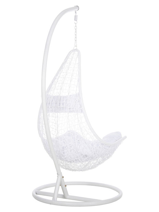 Millie Leagăn cu bază și pernă Rattan Alb L95xL95xH195cm