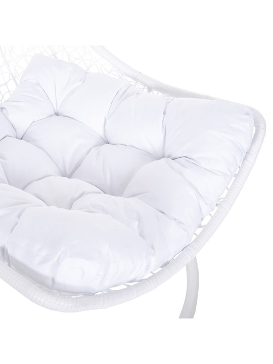 Millie Leagăn cu bază și pernă Rattan Alb L95xL95xH195cm