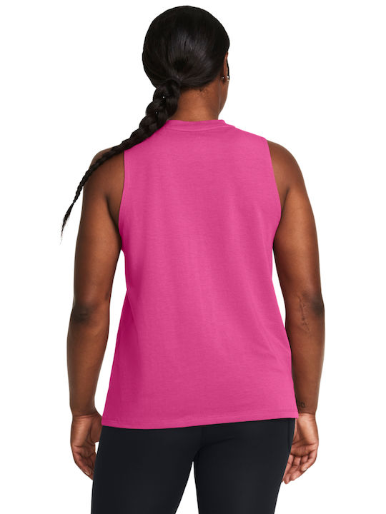 Under Armour Damen Sportliches Bluse Ärmellos Fuchsie