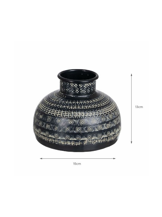 BigBuy Decorative Vase Black 15x13cm