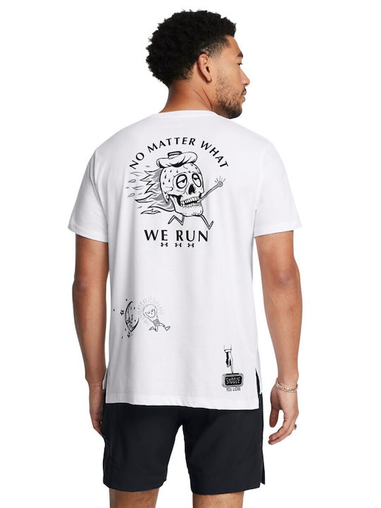 Under Armour Ua We Run Bărbați T-shirt Sportiv cu Mânecă Scurtă Alb