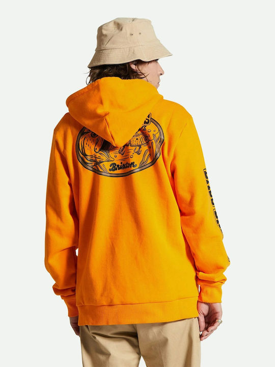 Brixton Men's Sweatshirt with Hood and Pockets Orange