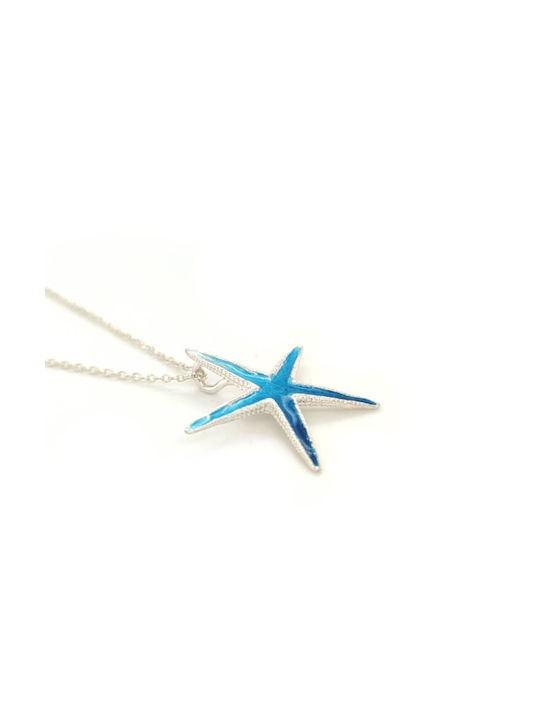 Giampouras Collections Necklace with design Star from Silver