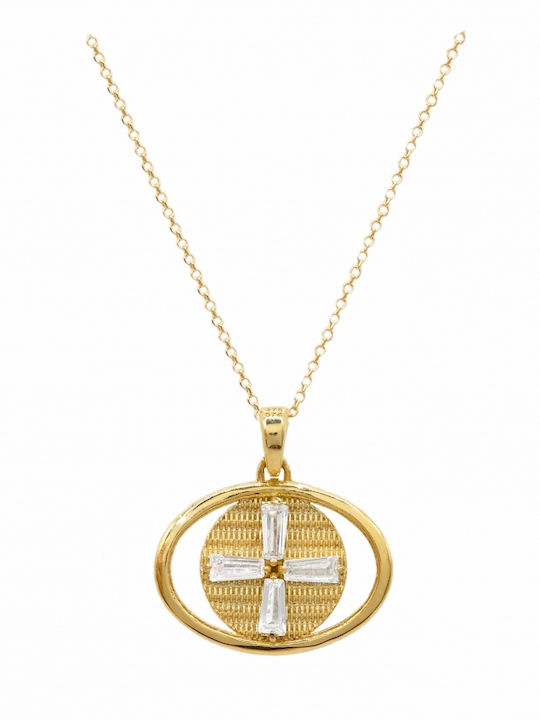 Art d or Charm Amulet Constantine from Gold 9 K with Zircon