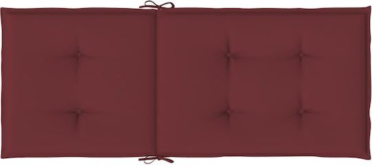 vidaXL Gartenstuhlkissen mit Rückenlehne Rote 2Stück 50x120cm