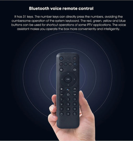 Mecool TV Box MCL-KM7SE 4K UHD cu WiFi USB 2.0 2GB RAM și 32GB Spațiu de Stocare cu Sistem de Operare Android și Google Assistant
