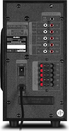 Sven HT-201 Ασύρματα Ηχεία Υπολογιστή 5.1 με Bluetooth και Ισχύ 20W Μαύρα