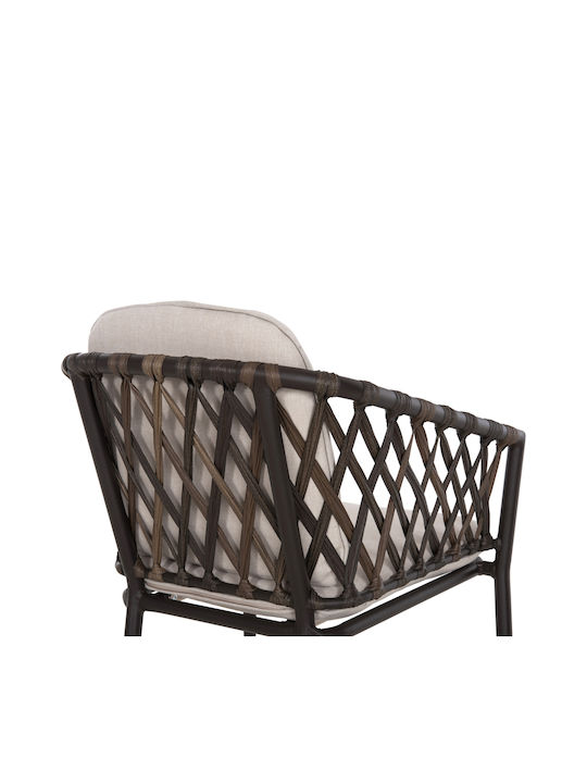 Outdoor Armchair Aluminum Bolly CAFE-BEZ with Cushion