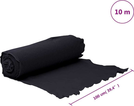 Black Geotextile Membrane 1 X 10 M Polyester Fibers 4009848