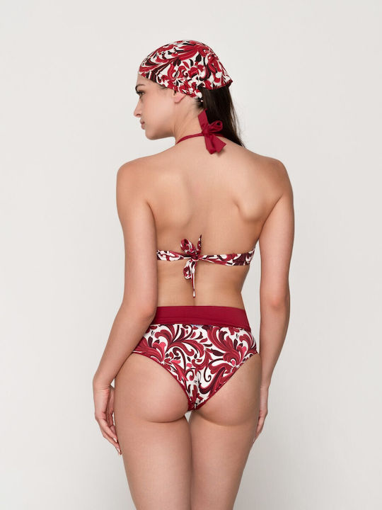 Luna Bikini Slip High Waist Red