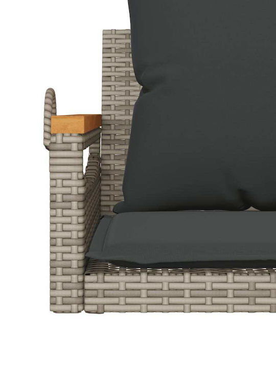 Rattan Swing Gray with 110kg Maximum Weight Capacity L63xW62xH40cm