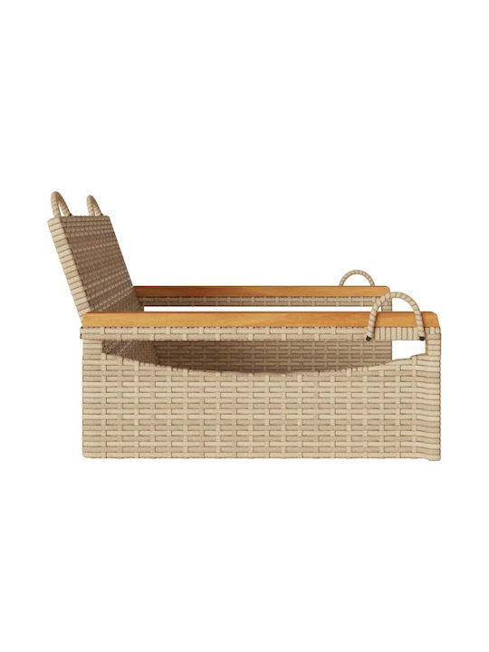 Rattan Swing Beige with 110kg Maximum Weight Capacity L63xW62xH40cm