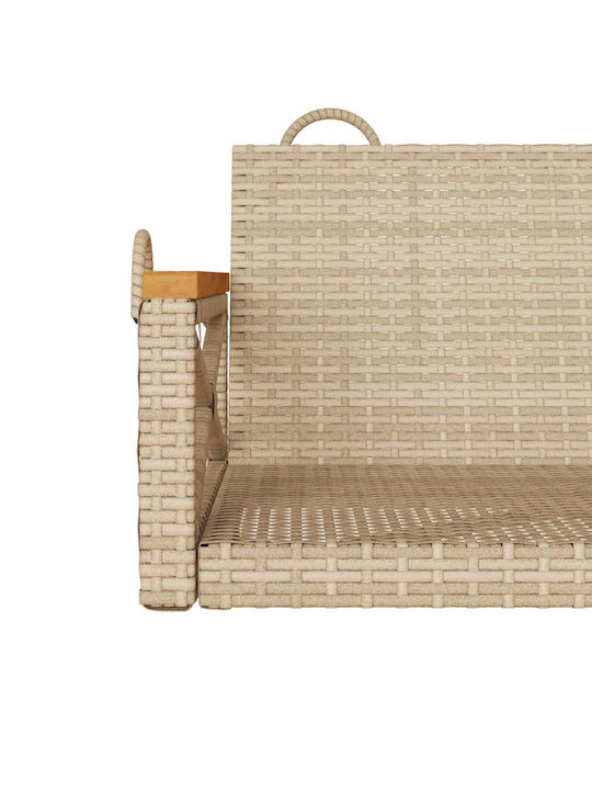 Rattan Swing Beige with 110kg Maximum Weight Capacity L63xW62xH40cm