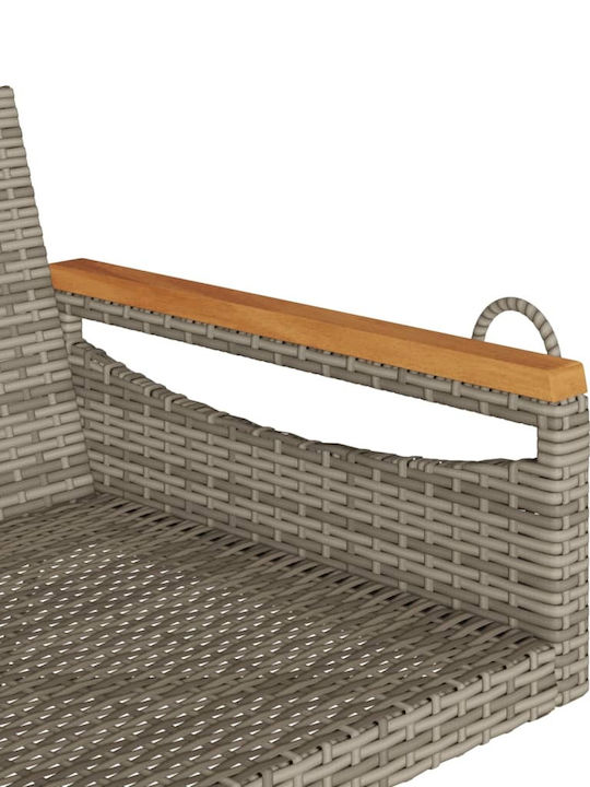 Rattan Swing Gray with 110kg Maximum Weight Capacity L63xW62xH40cm
