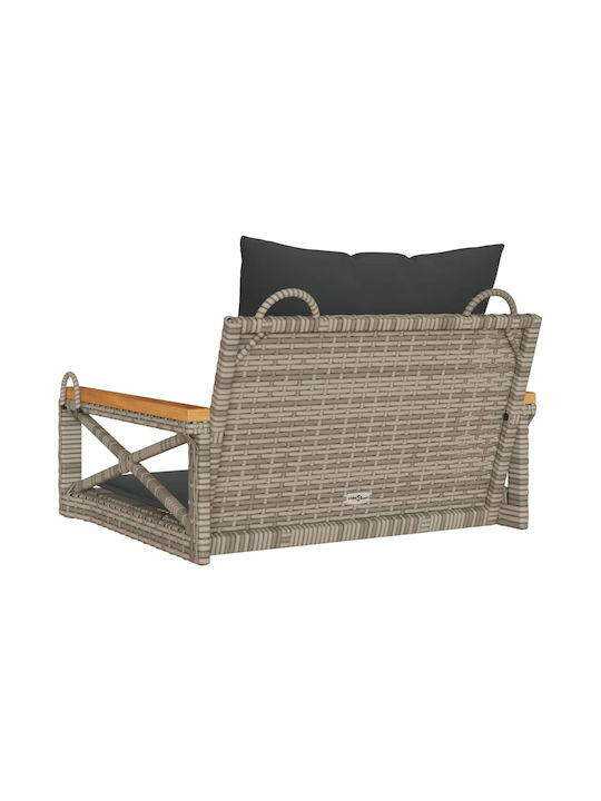 Rattan Swing Gray with 110kg Maximum Weight Capacity L63xW62xH40cm