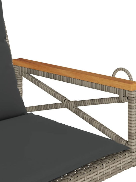 Rattan Swing Gray with 110kg Maximum Weight Capacity L63xW62xH40cm