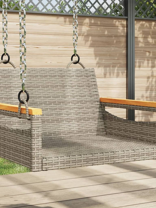 Rattan Swing Gray with 110kg Maximum Weight Capacity L63xW62xH40cm