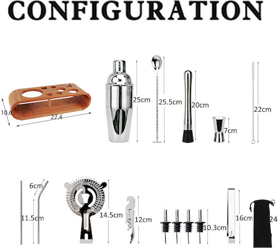 Set de cocktail 12buc XL750 ML
