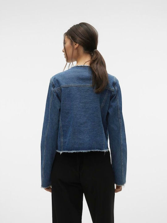 Vero Moda Scurt Jachetă de femei din denim Medium Blue