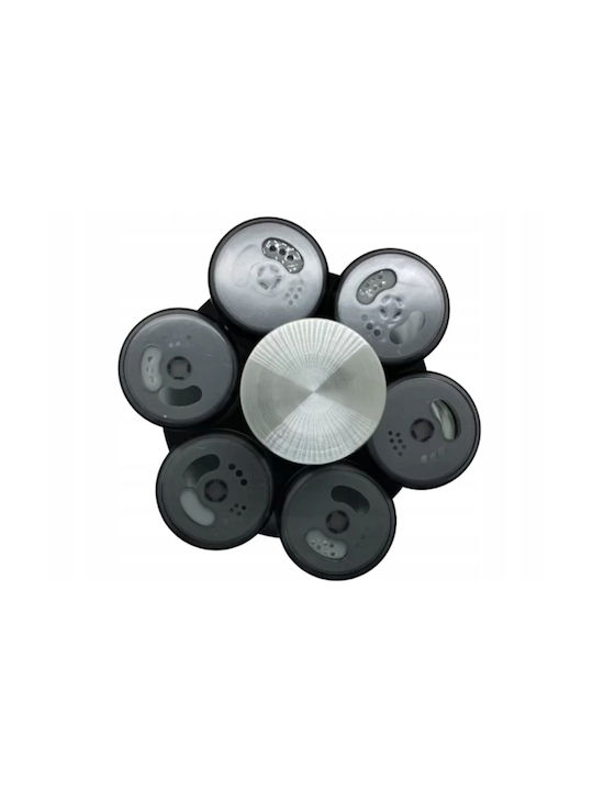 Glass Tabletop Rotating Spice Rack Black 6pcs