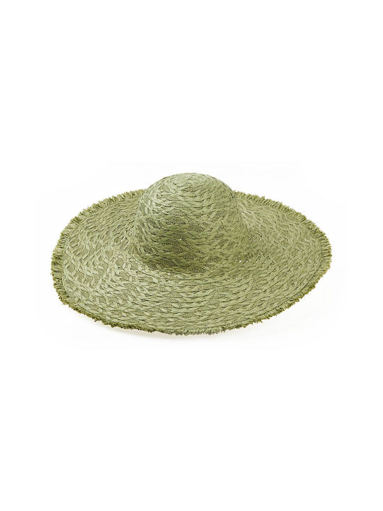 Verde Γυναικείο Ψάθινο Καπέλο Πράσινο